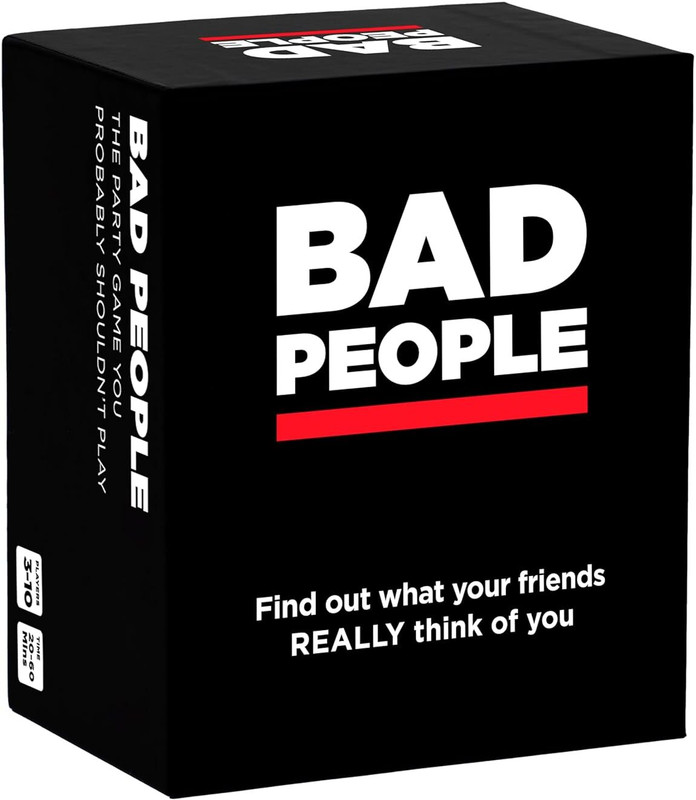 AweStuffs Bad People Party Card Game for Adults (Ages: 17 Years & Up; Players: 3-10)(Black)