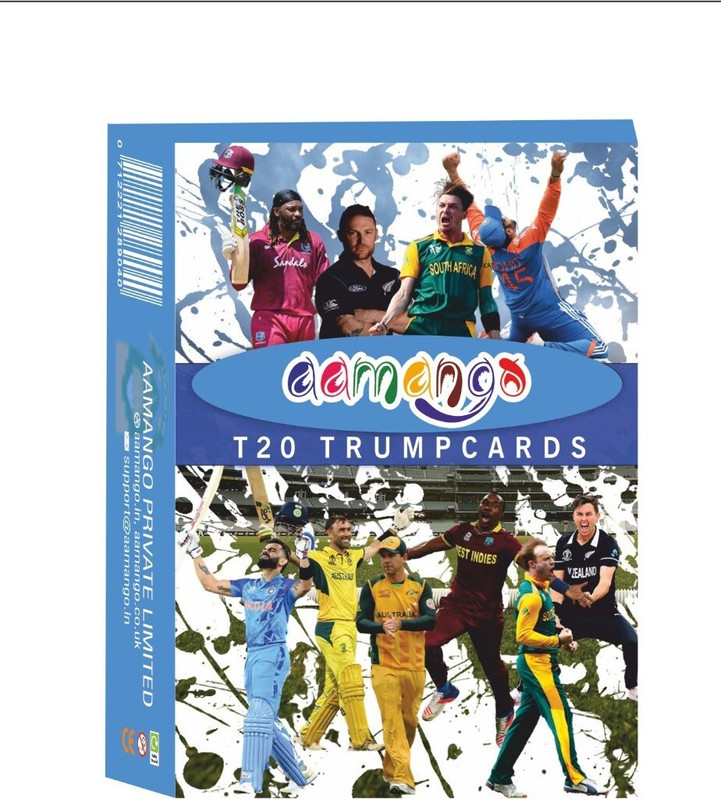 Aamango T20 International Cricket Trump Cards (Includes current & retired cricketers)(Multicolor)