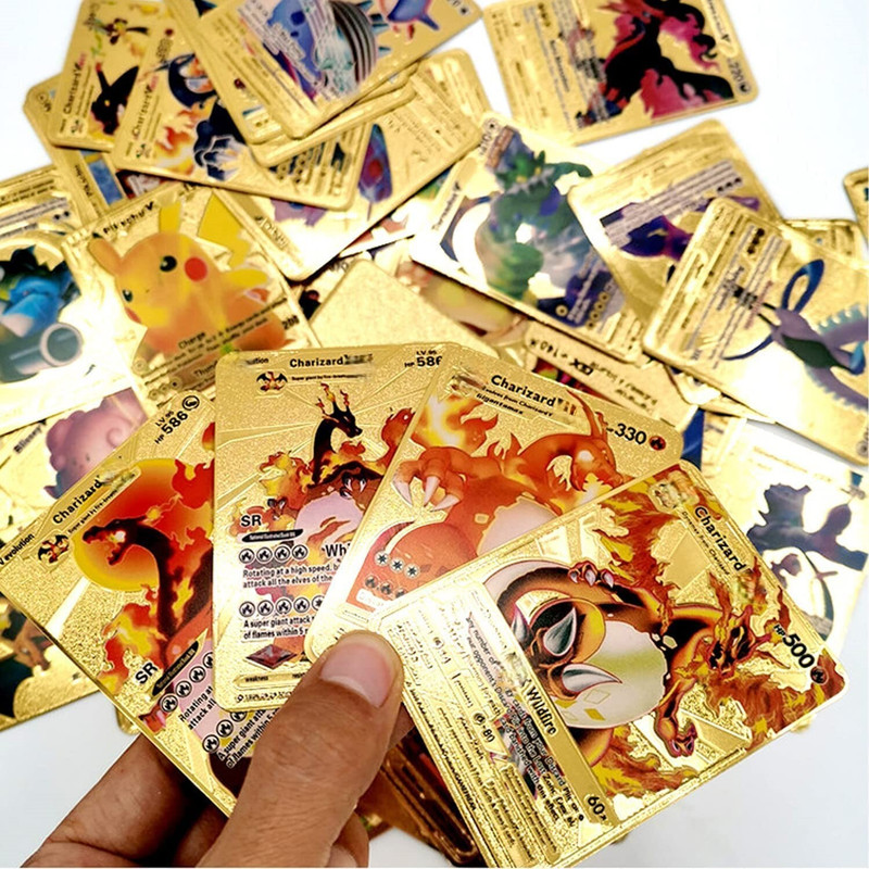 Craveon 55 Golden Poki Playing Foil Card Assorted for Kids(Golden)