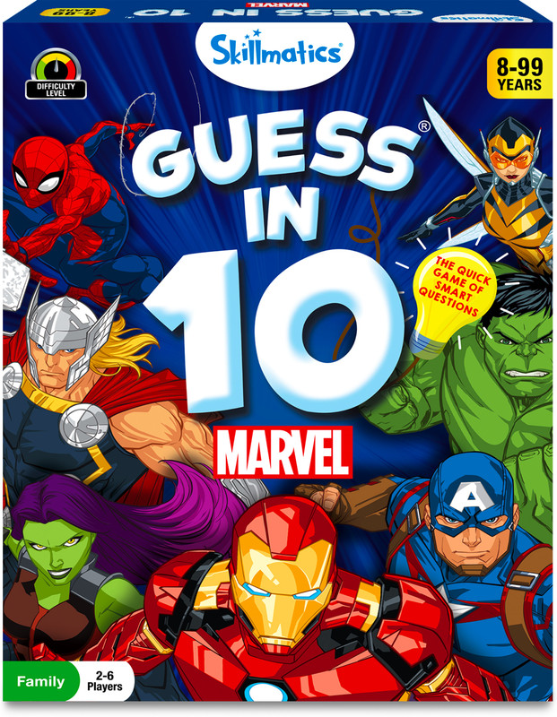 Skillmatics Card Game - Guess in 10 Marvel for Kids Ages 8+, Avengers, Spiderman, Iron Man(Multicolor)