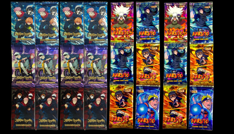 WOYR 24 Pack (192 Cards) jujutsu Kaisen × Naruto Anime Playing Cards(Multicolor)