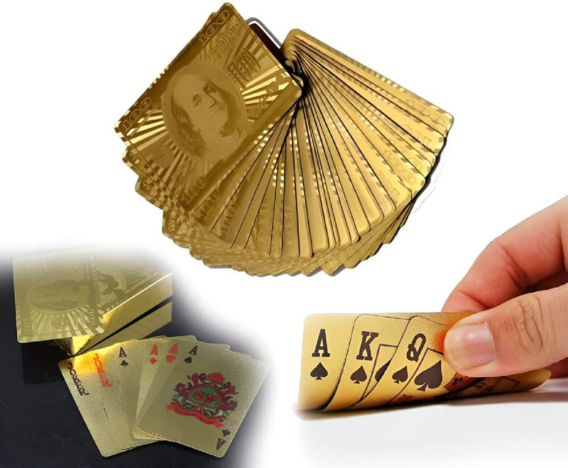 SHIFTER Playing Cards Golden Poker Cards Teen Patti Plastic Waterproof(Gold)