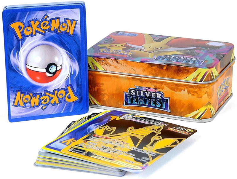 CrazyBuy Card Game with Multi Color Tin Box Silver Tempest Booster Packs 39+2 Cards_new(Multicolor)