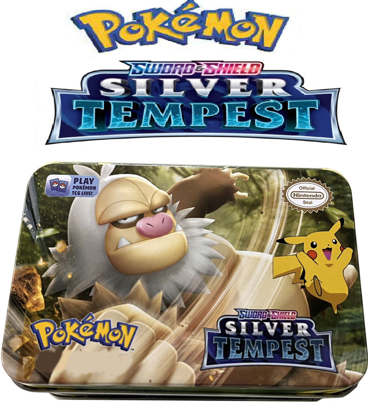 Bestie Toys Pokemon Sword&Shield Lost Origin Vstar Vmax V Basic Cards Tin With 2 PocketAlbum(Multicolor)