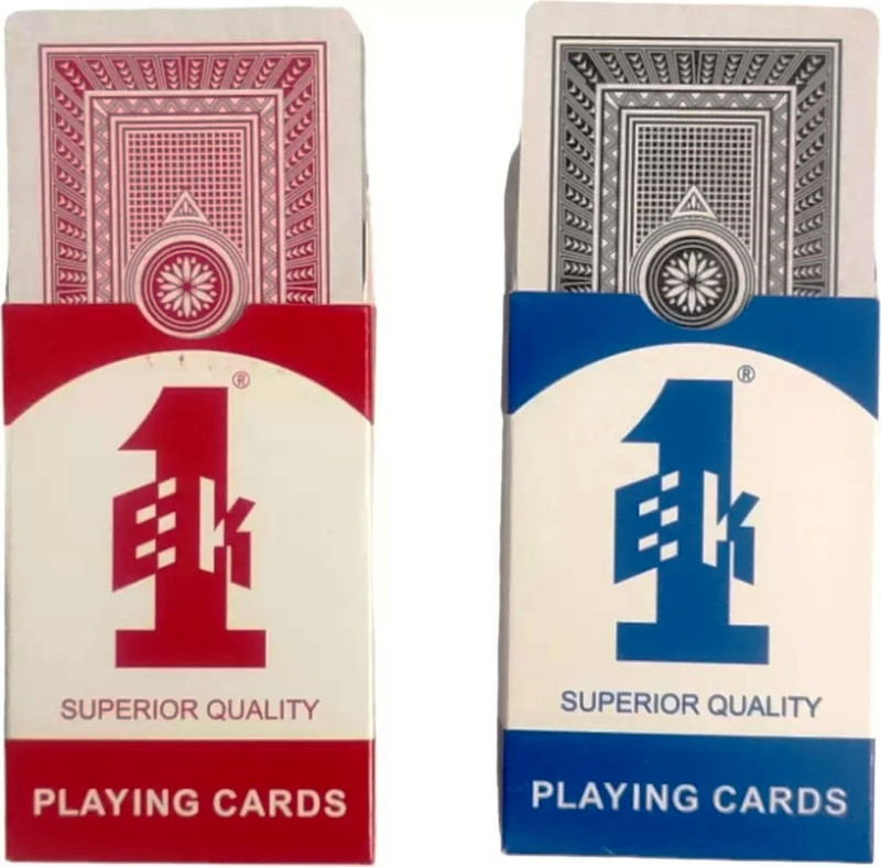 Gift Collection Number 1 Plastic Coated Playing Cards Taash Patti Bridge Poker Cards Pack Of 2(Multicolor)