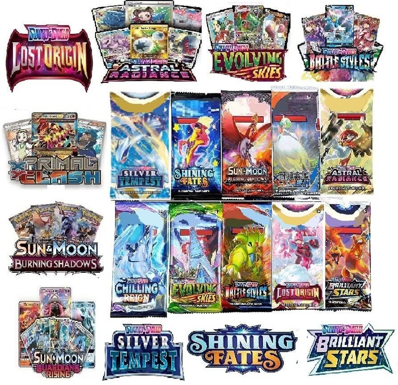 Bestie Toys Pokemon Cards Basic Ex Gx Booster Cards Mix Edition Cards (20 Pack)(Multicolor)