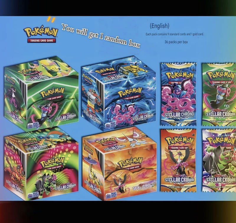 ZHASK Pokémon cards 36 packs Sealed Booster Box Trading Card Game(random)(Multicolor)