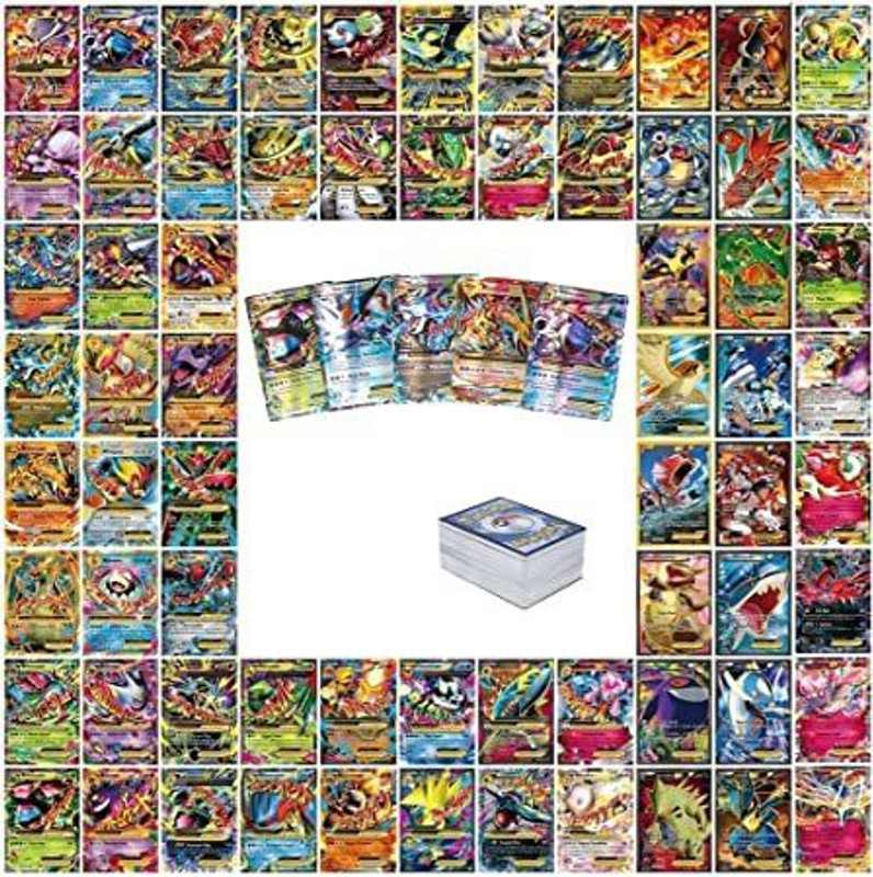 Honch Poke-Moon 50Pcs Random v and v-max Cards(Multicolor)