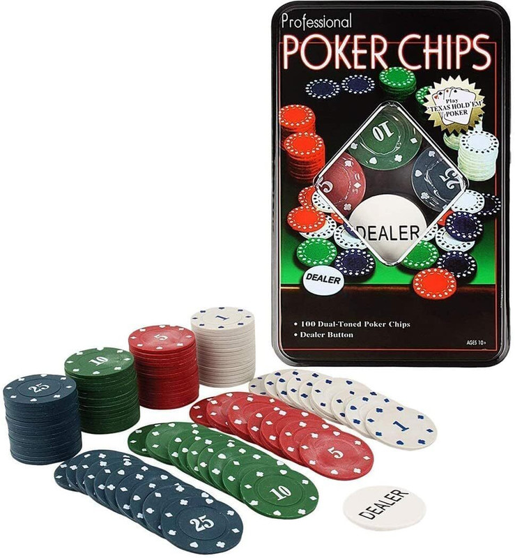 SHIFTER Poker Chips 100 Pcs Teen Patti Rummy Token, 1 Deck Playing Cards Casino Coins(Multicolor)