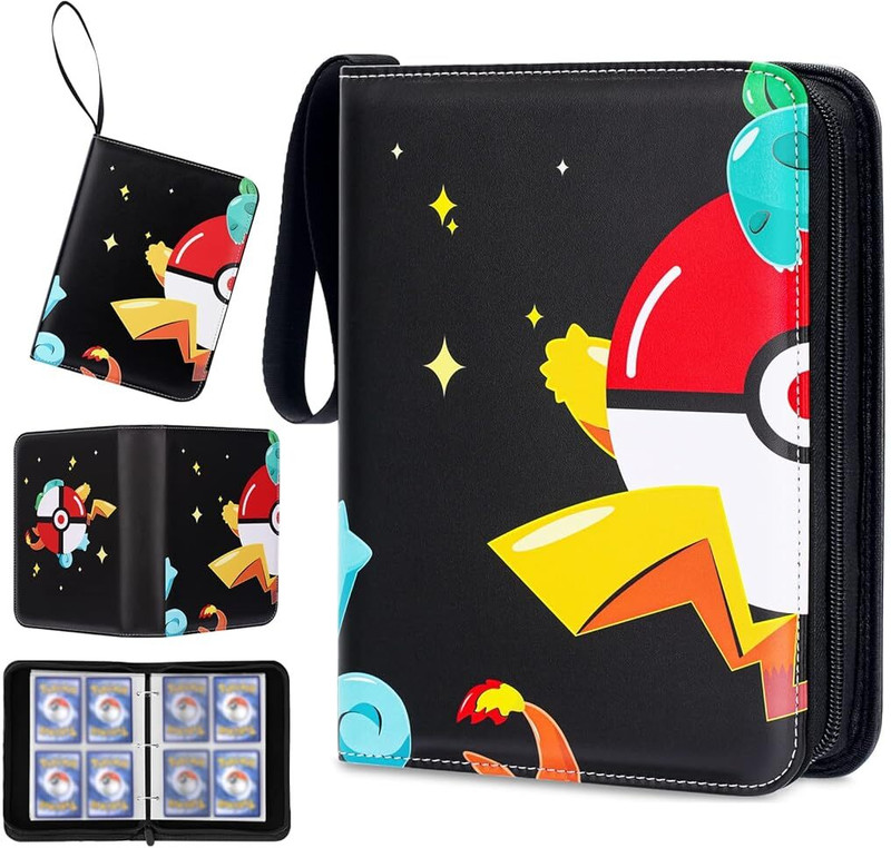 PATPAT Poke-mon Binder, Cards Collector Album Holder for 400 Poke-mon Cards(Multicolor)