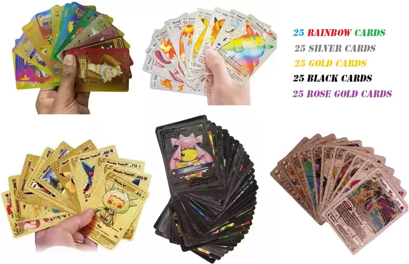 CrazyBuy 55 Gold,55 Black,55 Silver,55 Rainbow,55 Rose Gold & 55 3D Flash Cards Box Set 6(Multicolor)