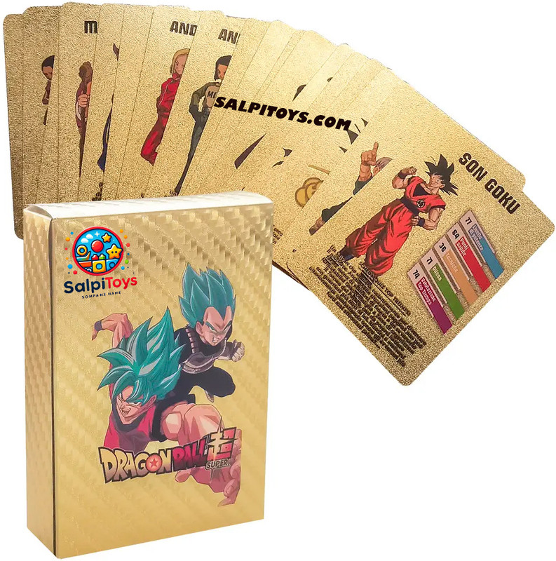 SALPITOYS Water Proof Anime Dragon Ball Z Game Goko Gold Foil Cards(Multicolor)