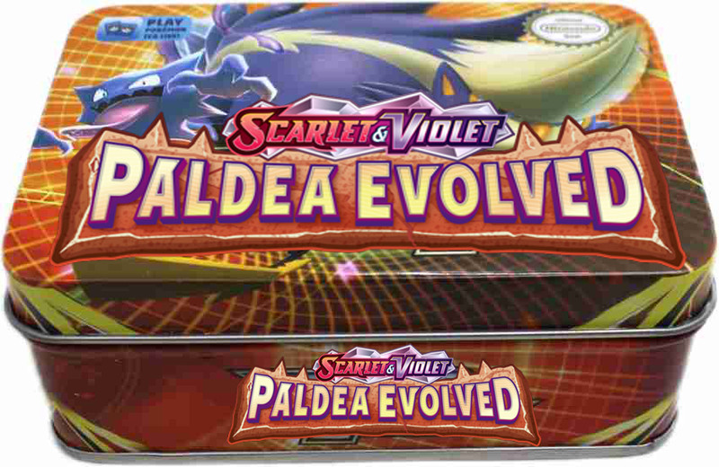 TCG Playing cards Scarlet & Violet Paldea Evolved Metal Box Tin with ex cards(Multicolor)