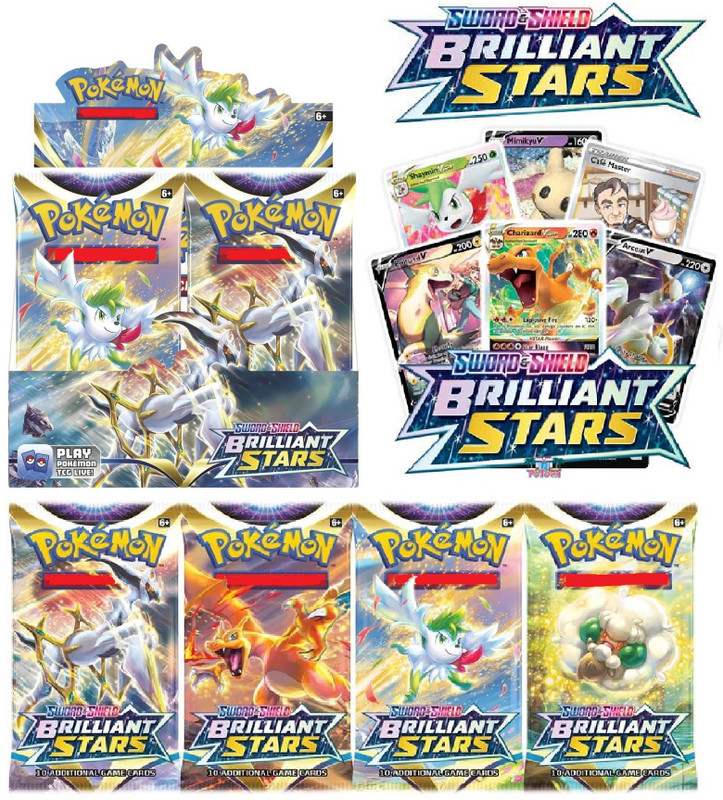 CrazyBuy Pokemon Sword & Shield Brilliant Stars 36 Count Booster Box For Kids,Adults(Multicolor)