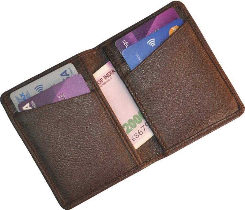 HIDE & SLEEK Card Holder 6 Card Holder(Set of 1, Brown)