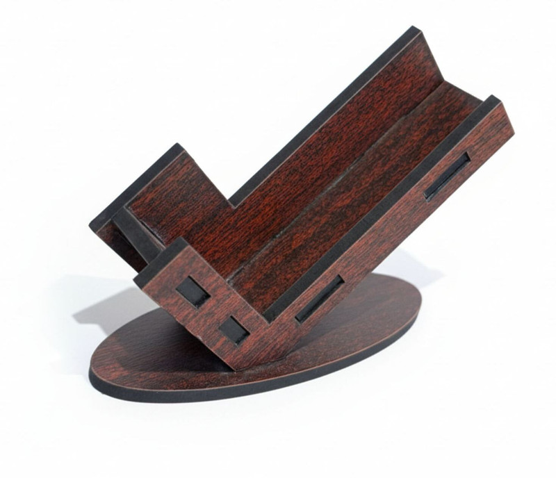 Gift Bazzar Wooden Visiting Card Holder for Desk 30 Card Holder(Set of 1, Brown)