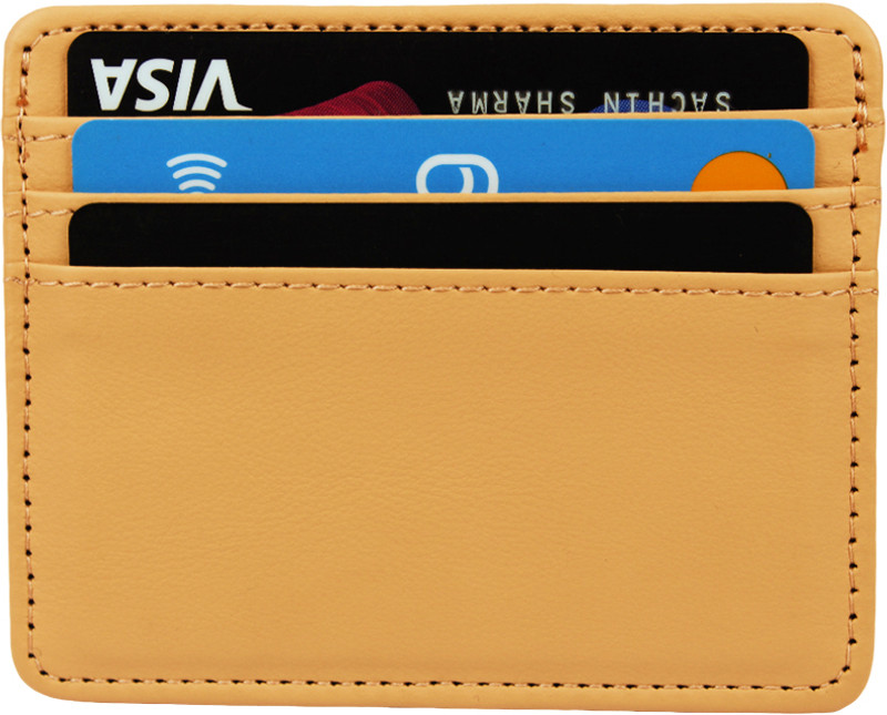 StealODeal Beige Pu Leather 4 Card Holder(Set of 1, Beige)