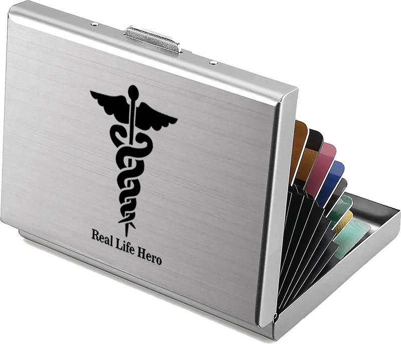 Flipkart SmartBuy Silver Real LIfe Hero RFID Blocking Credit/Debitit/ATM Men & Women Slots 8 Card Holder(Set of 1, Silver)