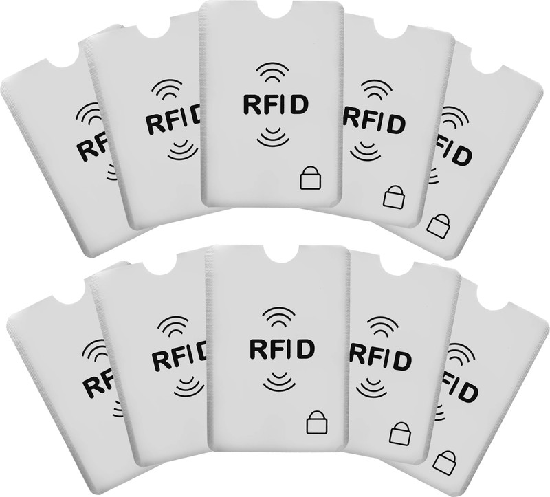 STORITE Aluminum Card Sleeves RFID Credit Debit Card Protector Sleeve 1 Card Holder(Set of 10, Silver)