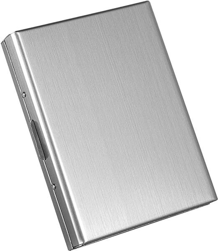 MSNL RFID Protector Silver Stainless Steel plain Debit/Credit ATM 6 Card Holder(Set of 1, Silver)
