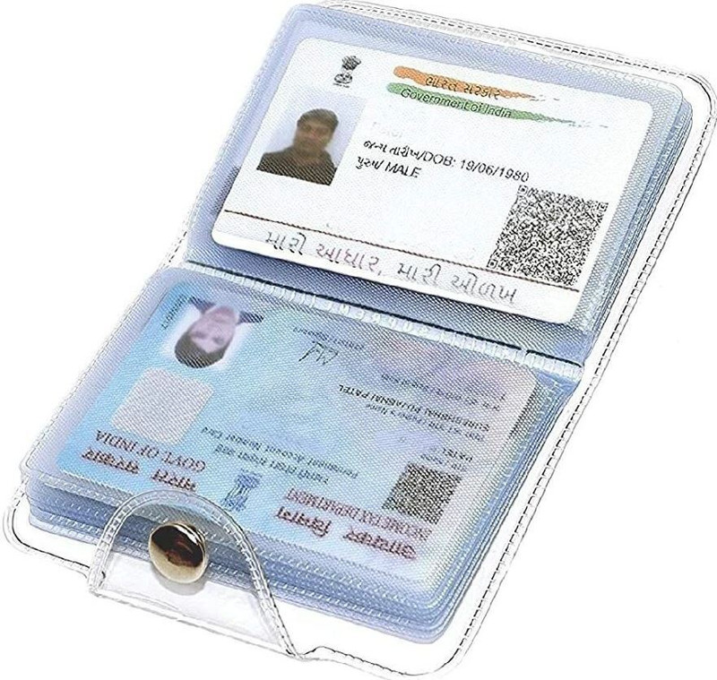 DIGSMORDEN 2 Transparent ATM Visiting Business Credit Card Holder Wallet for Men and Womens 20 Card Holder(Set of 2, White)