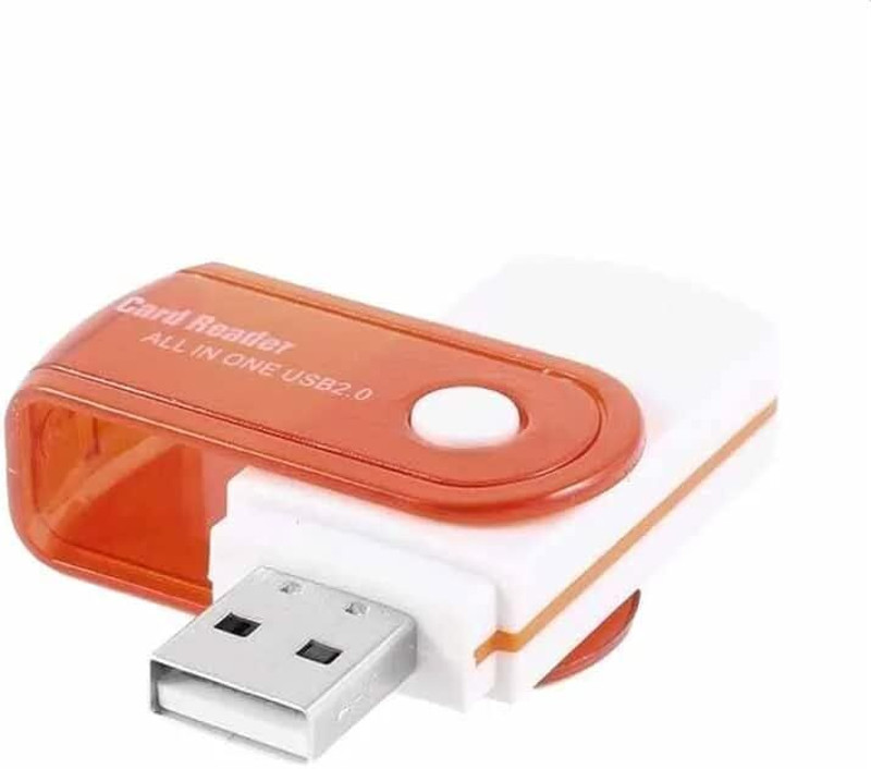 Lipzie Red Champion 4-in-1 USB 2.0 Multi-Card Reader – Premium All-in-One Memory Card Card Reader(Multicolor)
