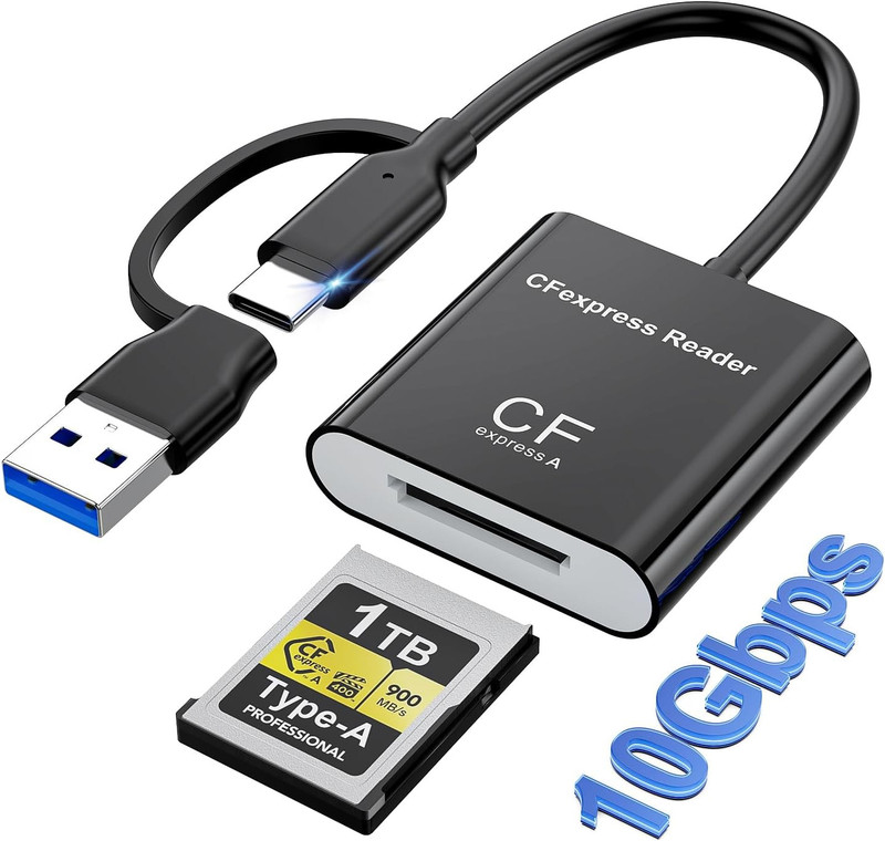 Zomei CFexpress Type B Card Reader USB 32 High Speed Memory Card Adapter for Cameras Card Reader(Black)