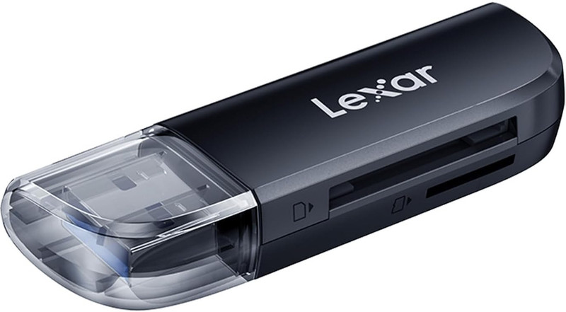 Lexar USB 3.2 Gen 1 Up to 104MB/s Dual Slot USB-A for SD/MicroSD/SDHC/SDXC Camera Card Reader(Black)