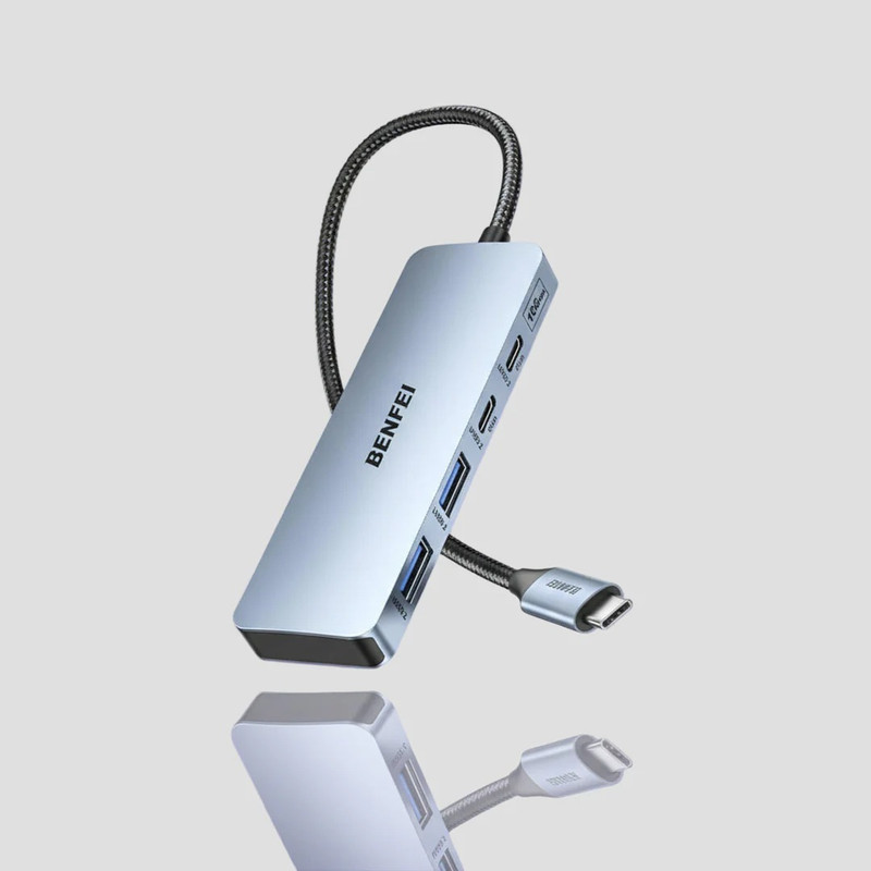 J&W USB-C 4in1 multiport Hub Card Reader(Grey)