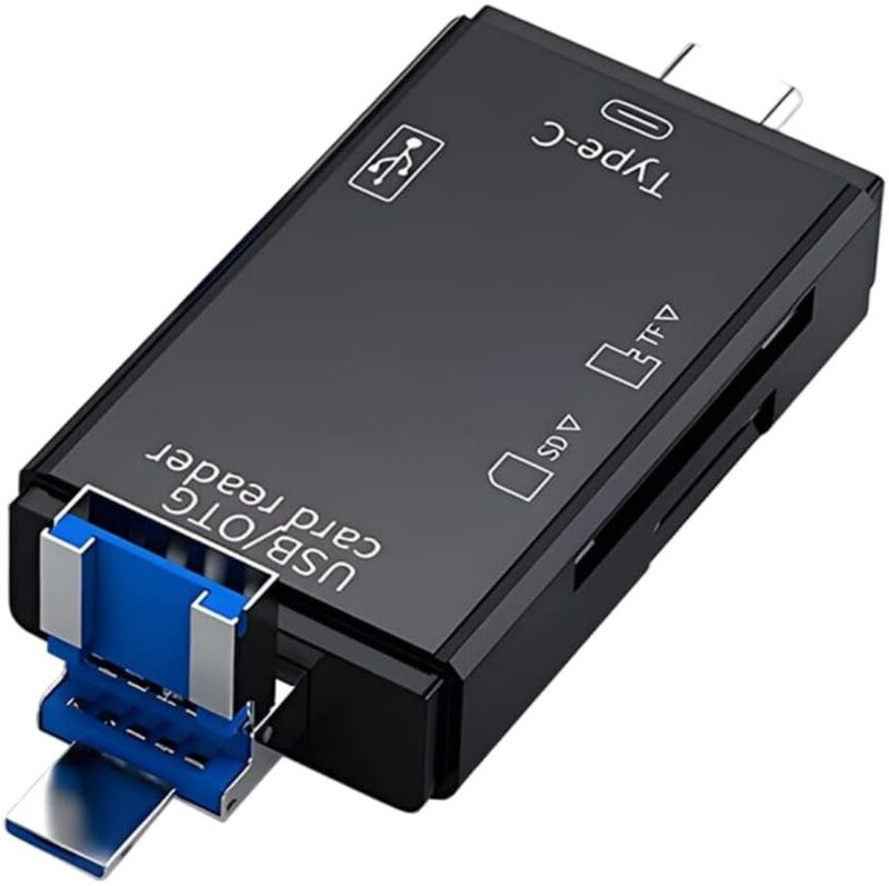 JTP Micro SD USB C Adapter USB2.0 Flash Drive Card Reader OTG TF Card Smart Memory Card Reader(Black)