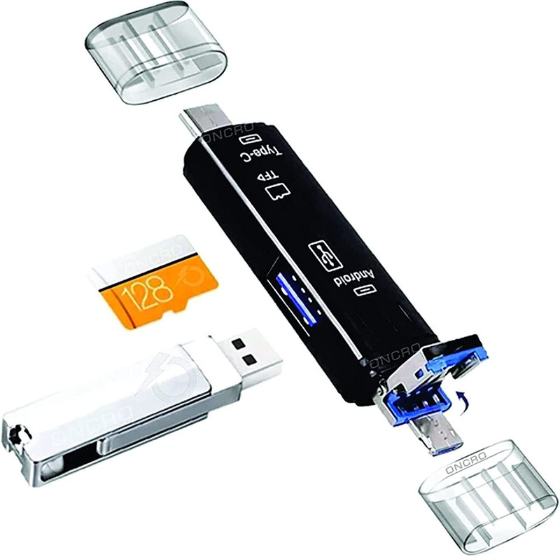 ONCRO All in one card reader 3.0 type c to micro USB multiple sd memory adapter hub 1 Card Reader(Black)