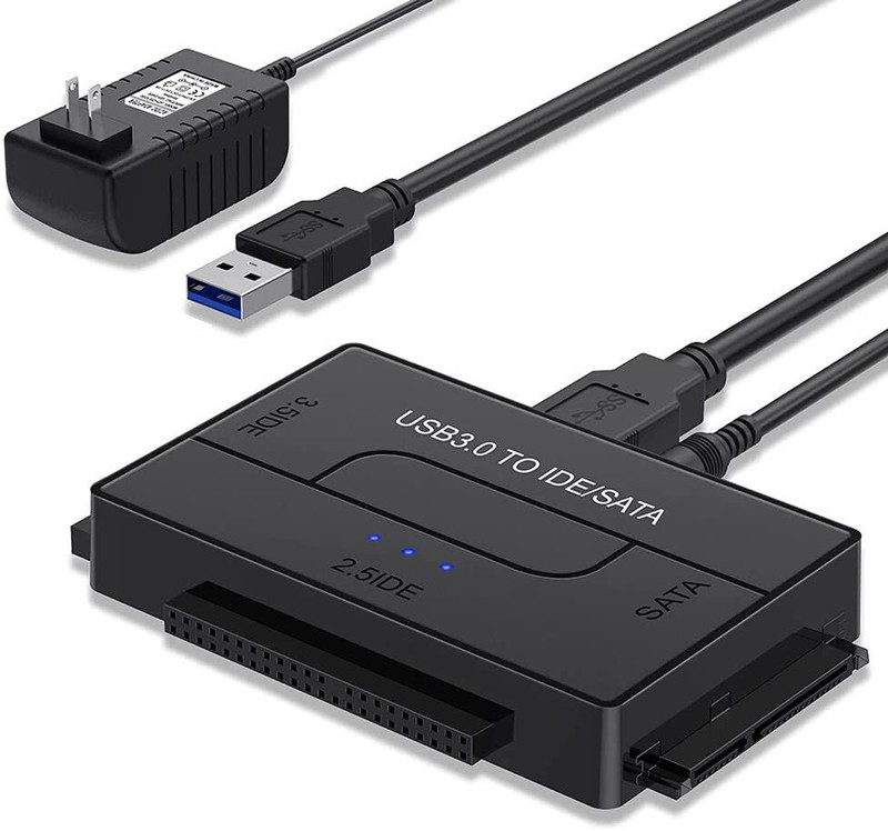 Etzin IDE SATA to USB 3.0 Adapter, Hard Drive Adapter Converter for 2.5" 3.5" Card Reader(Black)