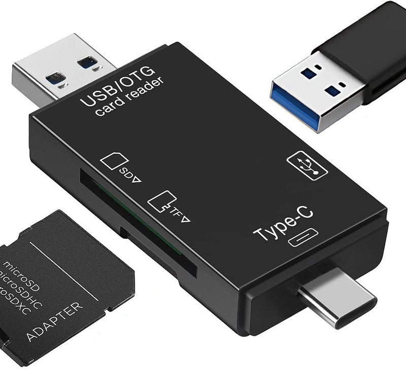 SANCY USB C 3 in 1 card reader for SD and Micro SD TF Card Reader(Black)