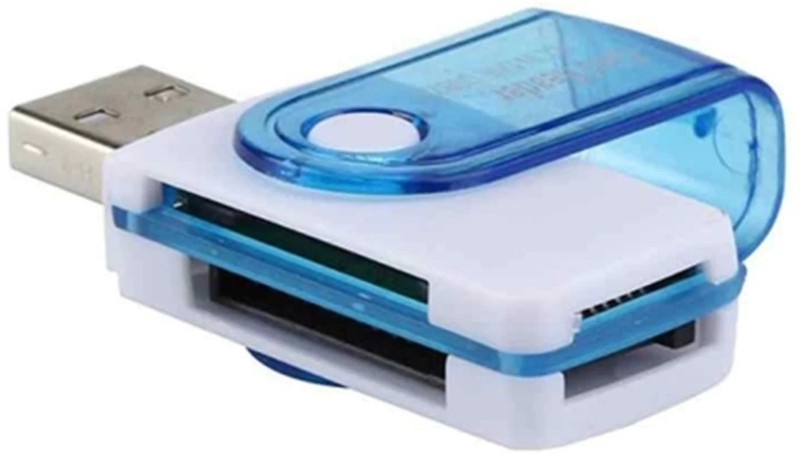 TECHGEAR standard USB2.0 interface 4 in 1 Memory Card Reader Card Reader(White ,blue)