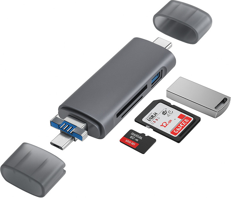 SK LAPTOP 3 IN 1 OTG CARD READER Card Reader(GREAY)