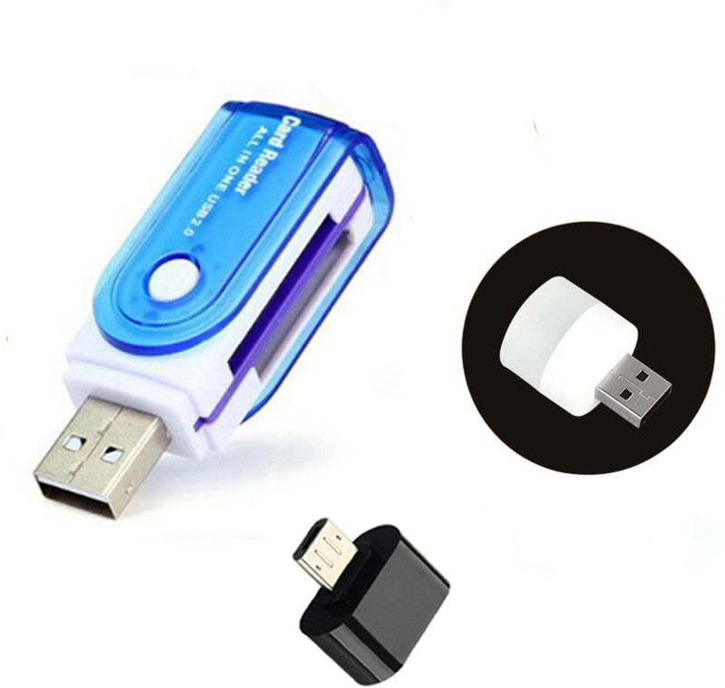 Red Champion USB 2.0 All in One Micro SD, SDHC Cards With Otg Blub Light Card Reader(Multicolor)