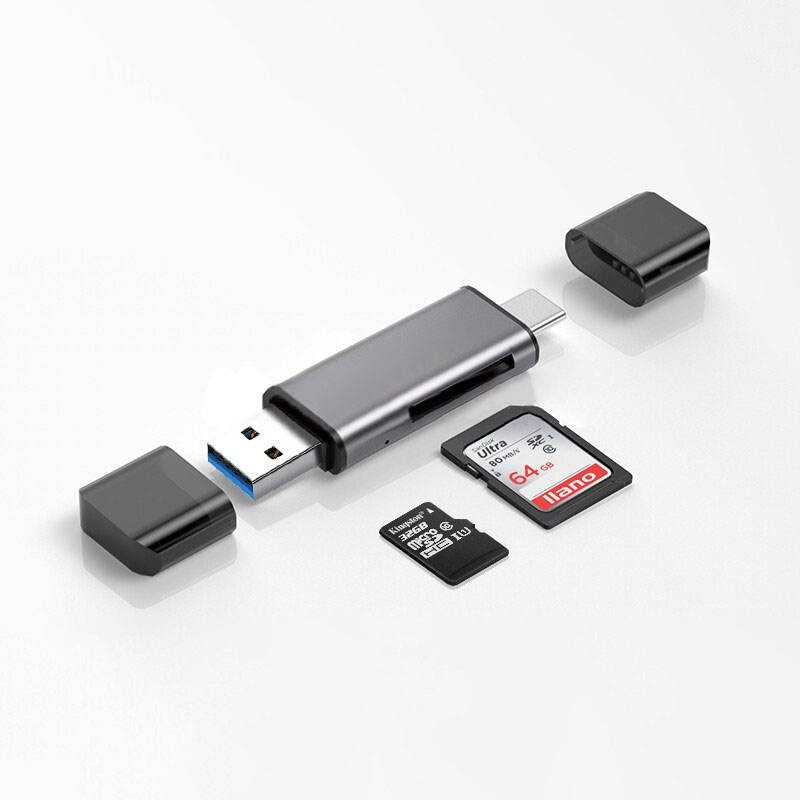 Foxne Point USB 3.0 / Type-C Micro SDXC SD TF OTG Adapter Memory Card Reader USB Type-C/OTG USB 3.0 / Type-C Micro SDXC SD TF OTG Adapter Memory Card Reader USB Type-C/OTG Card Reader(Black)
