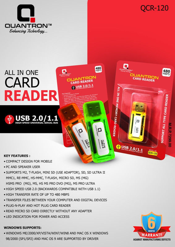 Quantron QCR -110 ALL IN ONE CARD READER Card Reader(White)