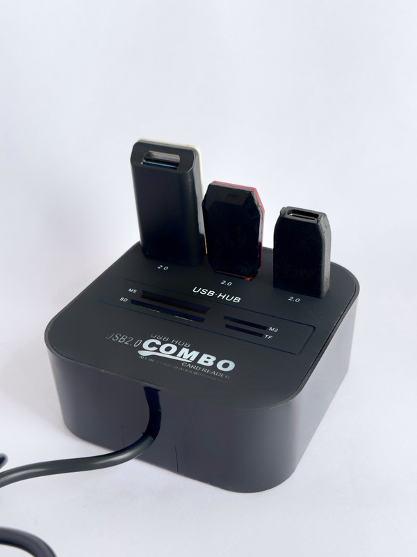 Simcotrack High-Speed Data Transfer Plug & Play Universal Multiport All-in-One Card Reader Card Reader(Black)