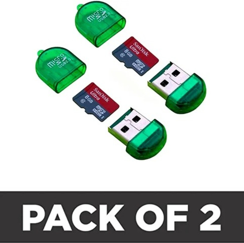 VED Micro SD Card Reader Pack of 2 Card Reader(Multicolor)