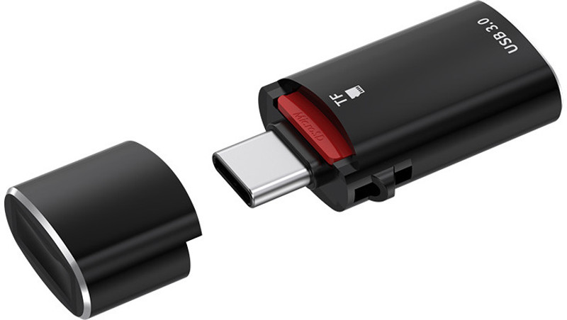 Zorbes Type C to USB Card Reader OTG Adapter for iPhone 15 Samsung Xiaomi Card Reader(Black)