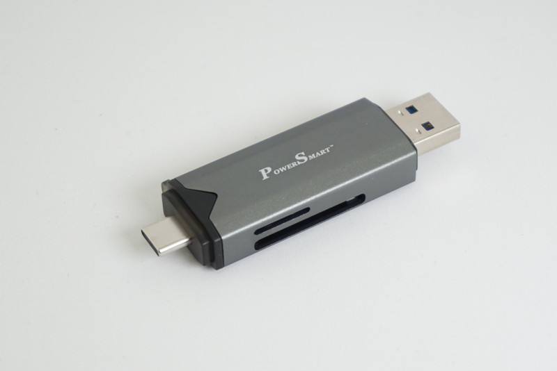 Power Smart PS336 USB 3.2 2-in-1 SD/TC Dual Card Reader Supports Mini SD, Micro/TF Card Reader(Black)