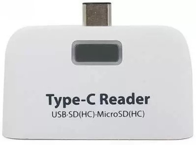 TECHGEAR 3 in 1 USB 3.1 Type C USB-C TF SD Card Readers Memory Card Reade Card Reader(White)