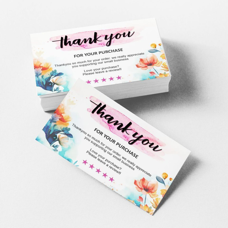 PRINTHUA PH-TK-002 Business Card(TAHNK YOU CARD, Pack of 100)