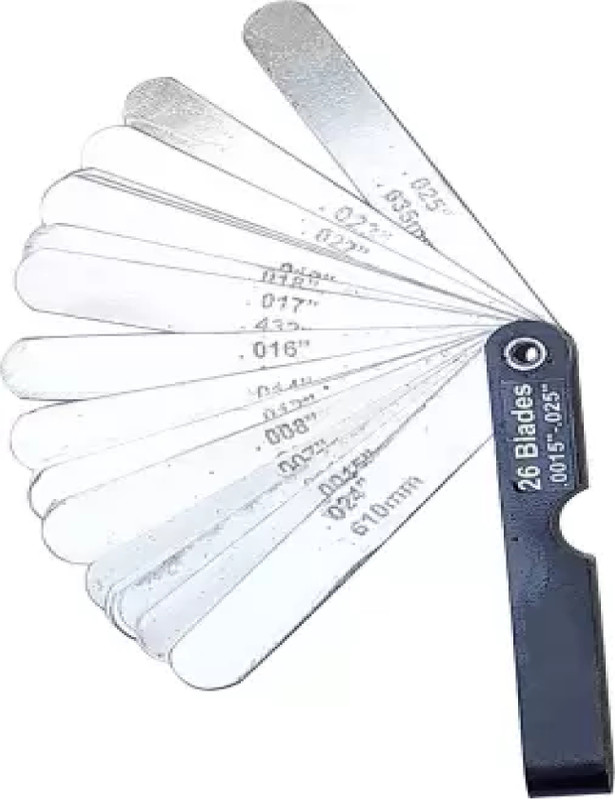 uptodateprouducts 26 Blades Feeler Gauge Metric & Inch Gap Filler 0.04-0.63mm Thickness Gage for Measurment Tool Marking Gauge