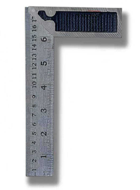 ZIODIC Engineer Steel Tri Square|Carpenter Try Square Tool|L Shape Square Ruler(6 INCH) Tri-Square(Pack of 1)
