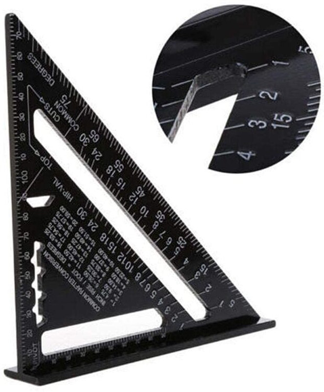 FLAMINGO ENTERPRISE Aluminum Alloy Double Side 90 Degree Right Angle Triangle Tri-Square(Pack of 1)