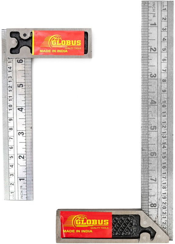 Globus 729-(HAND TOOLS SET/2 TRI SQUARE 6"/150mm & 8 INCH/200mm (HOME & PROFESSIONAL ) Tri-Square(Pack of 2)