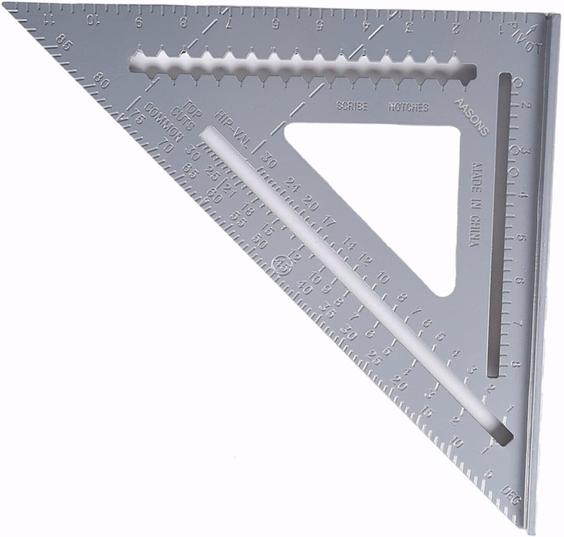 AASONS 12” ALUMINUM RAFTER ANGLE SQUARE Tri-Square(Pack of 1)