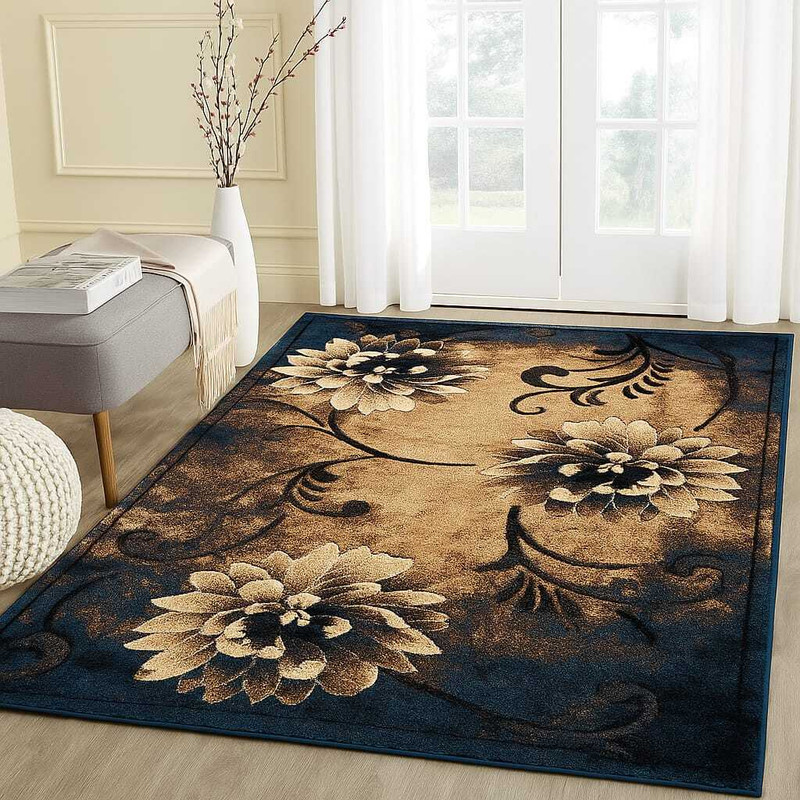 Samjeeda Handloom carpets Silk Baby Sleeping Mat(Blue, Free)